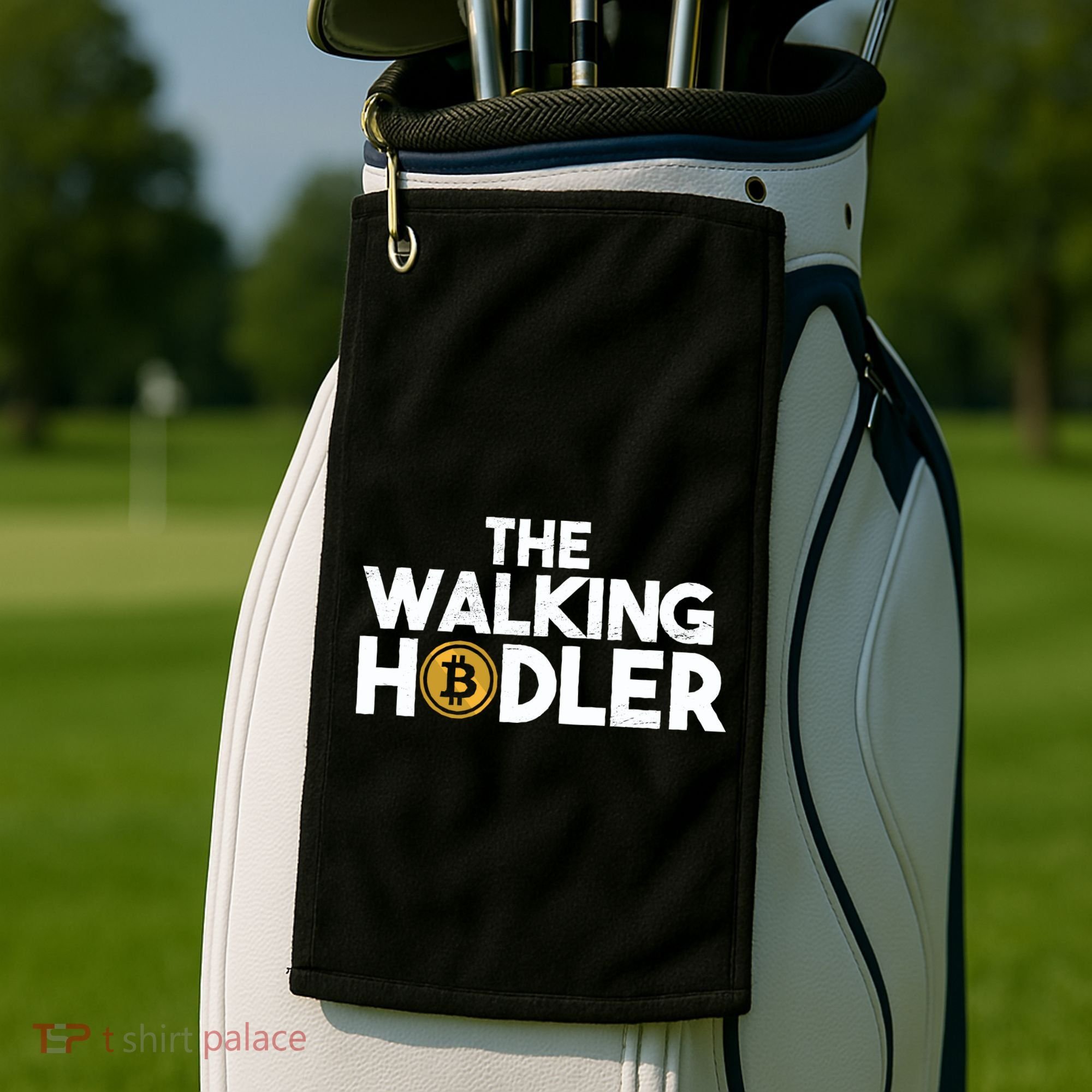 Bitcoin The Walking Holder Golf Towel