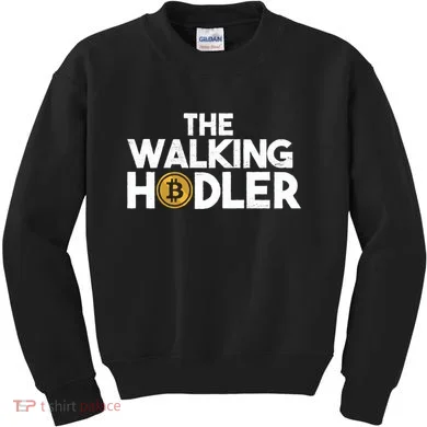Bitcoin The Walking Holder Kids Sweatshirt
