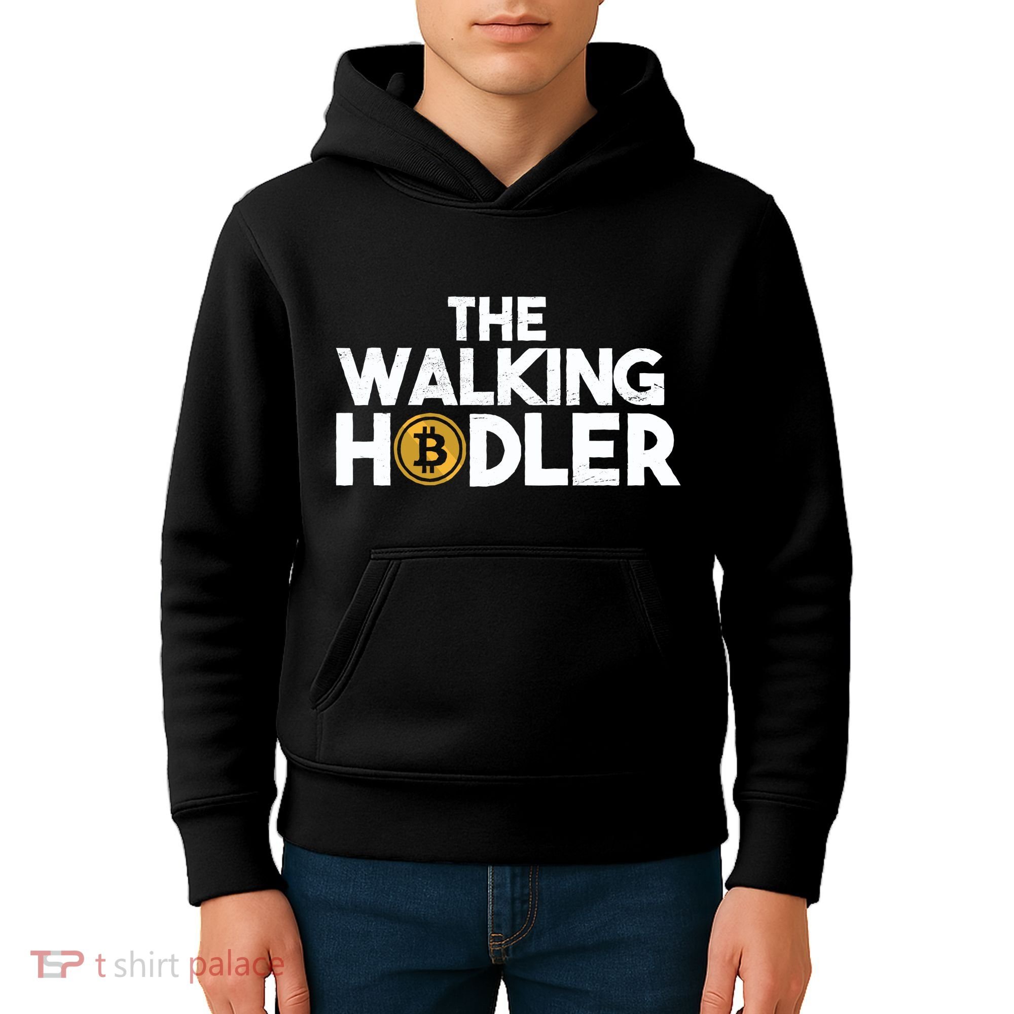 Bitcoin The Walking Holder Kids Hoodie