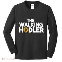 Bitcoin The Walking Holder Kids Long Sleeve Shirt thumb 0
