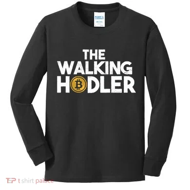 Bitcoin The Walking Holder Kids Long Sleeve Shirt