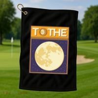 Bitcoin To The Moon Golf Towel thumb 1