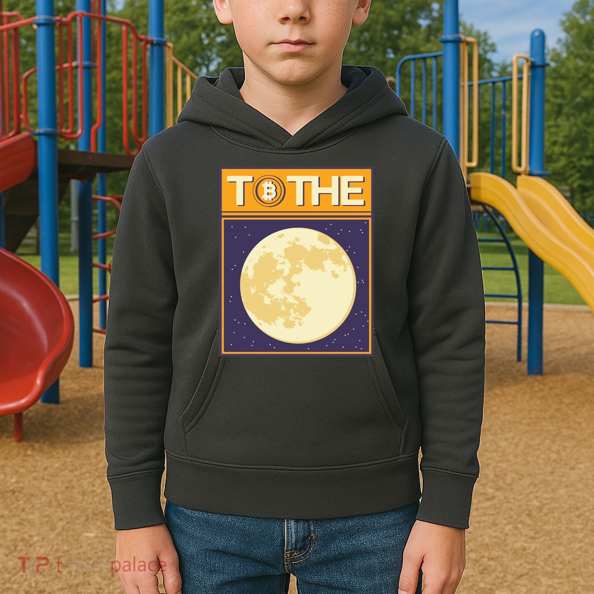 Bitcoin To The Moon Kids Hoodie