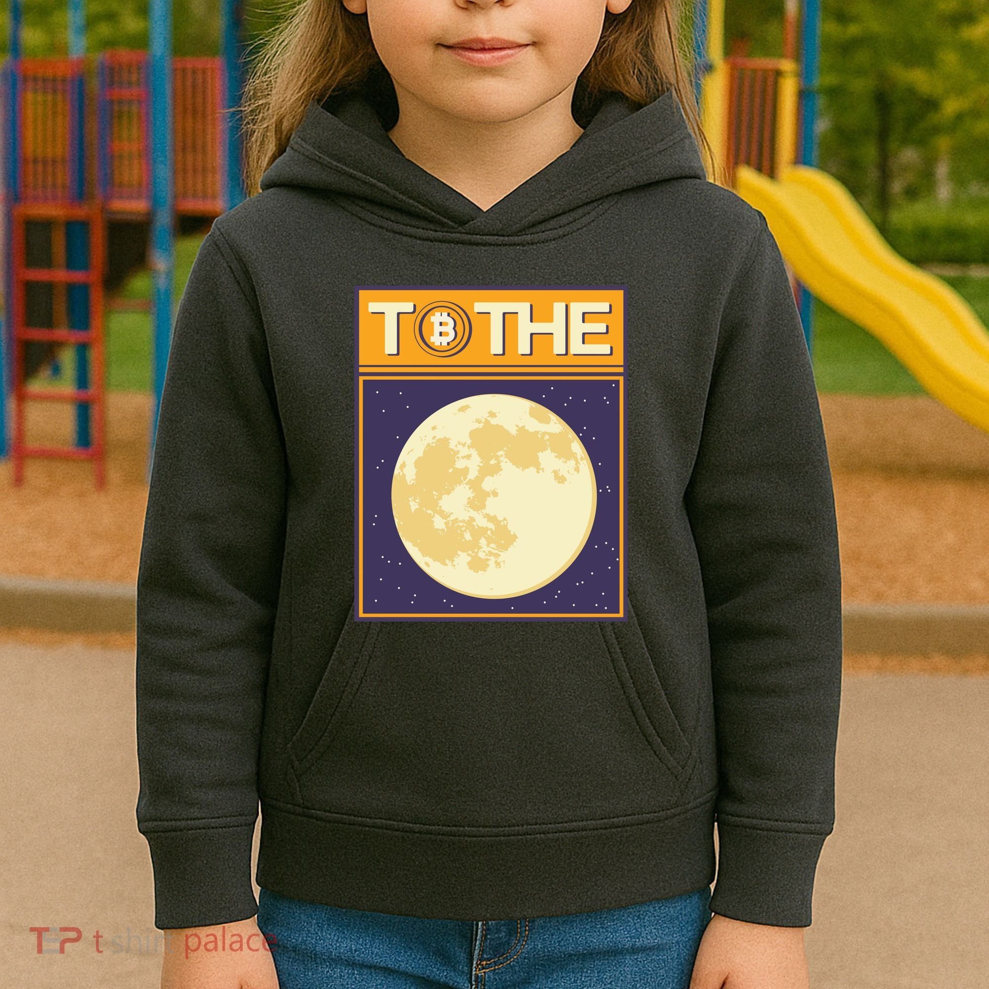 Bitcoin To The Moon Kids Hoodie