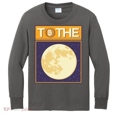 Bitcoin To The Moon Kids Long Sleeve Shirt