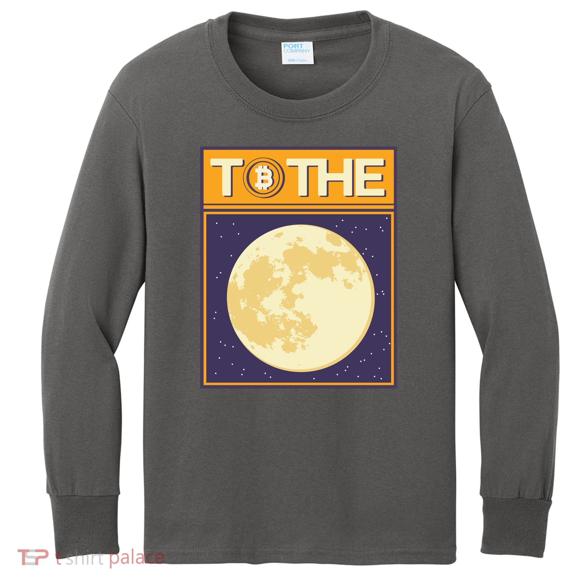 Bitcoin To The Moon Kids Long Sleeve Shirt