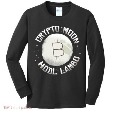 Bitcoin to the Moon Hodl Lambo Crypto Currency Kids Long Sleeve Shirt
