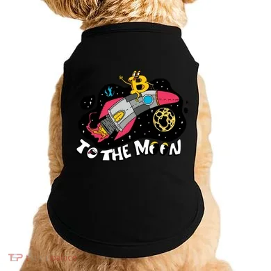 Bitcoin To The Moon Rocket Doggie Tank