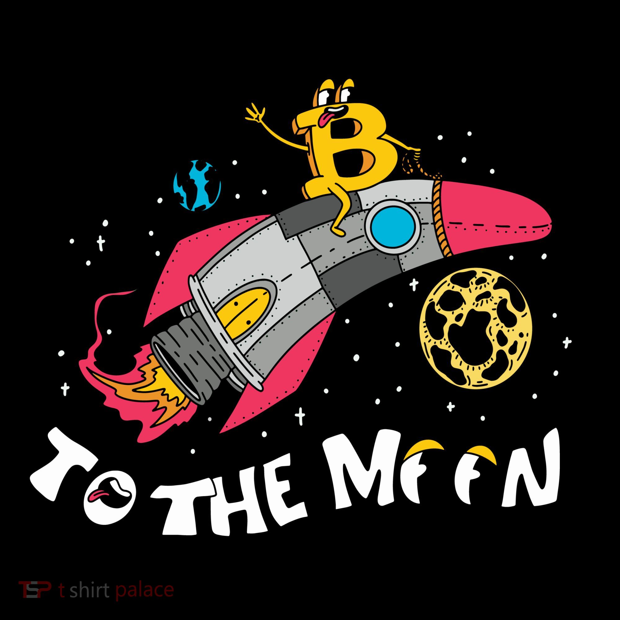 Bitcoin To The Moon Rocket Bucket Hat