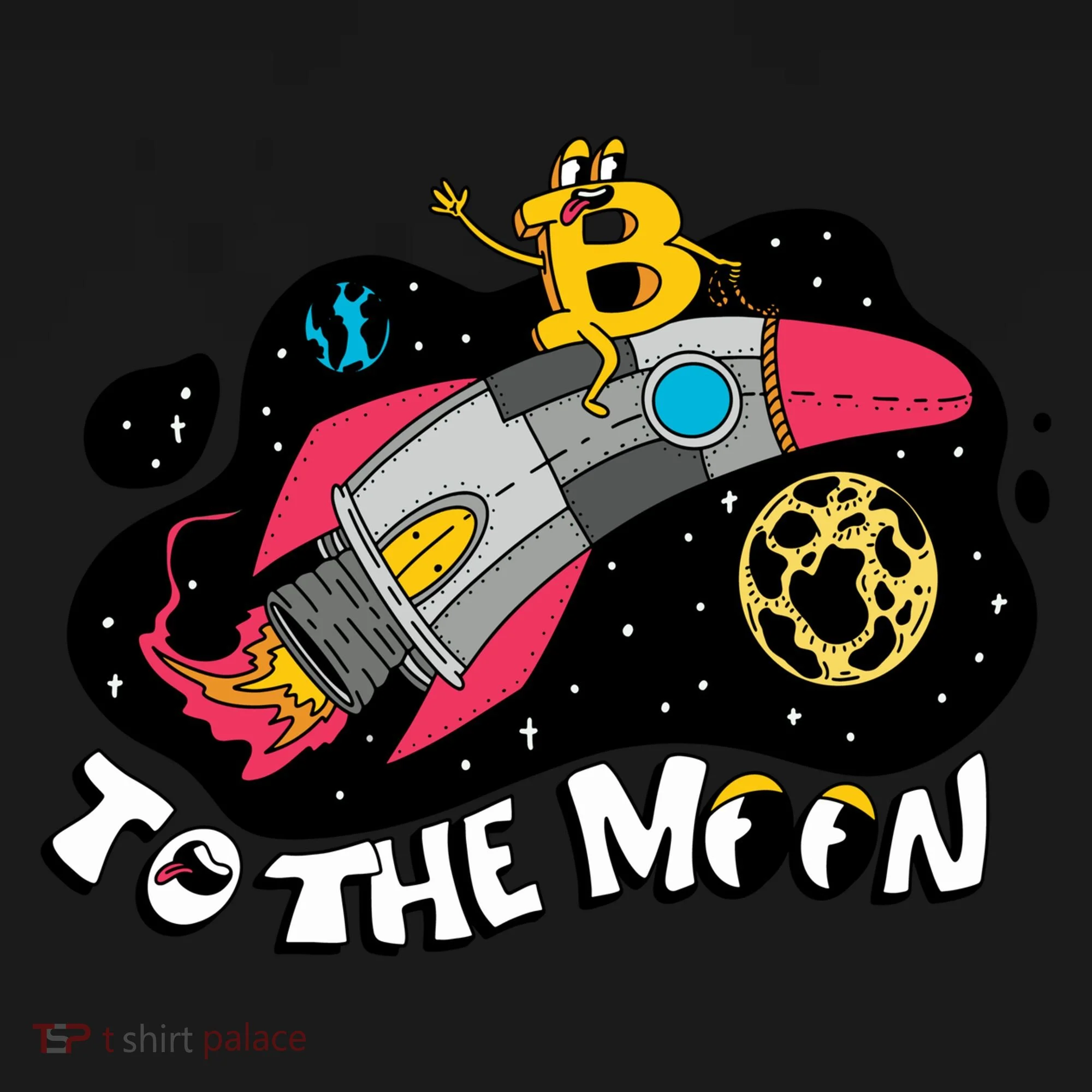Bitcoin To The Moon Rocket Bucket Hat