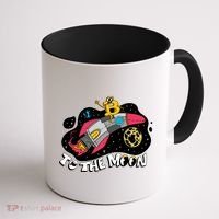 Bitcoin To The Moon Rocket Coffee Mug thumb 1