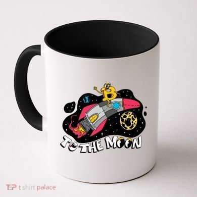 Bitcoin To The Moon Rocket Coffee Mug