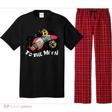 Bitcoin To The Moon Rocket Pajama Set