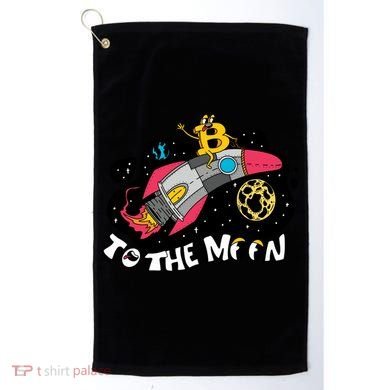 Bitcoin To The Moon Rocket Golf Towel