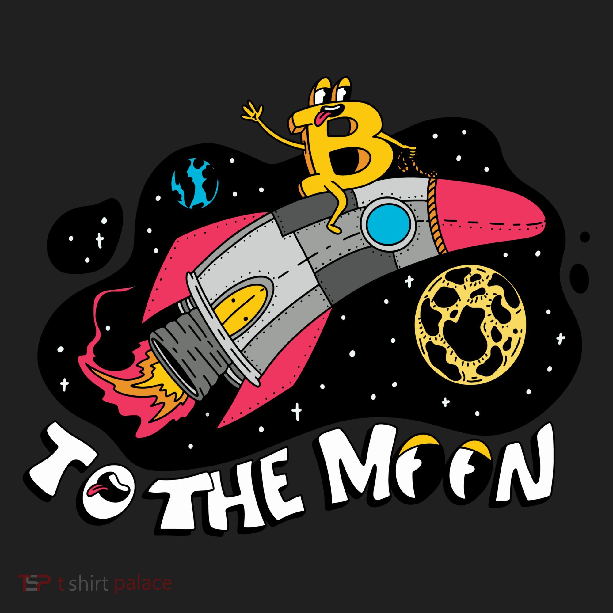 Bitcoin To The Moon Rocket Golf Towel