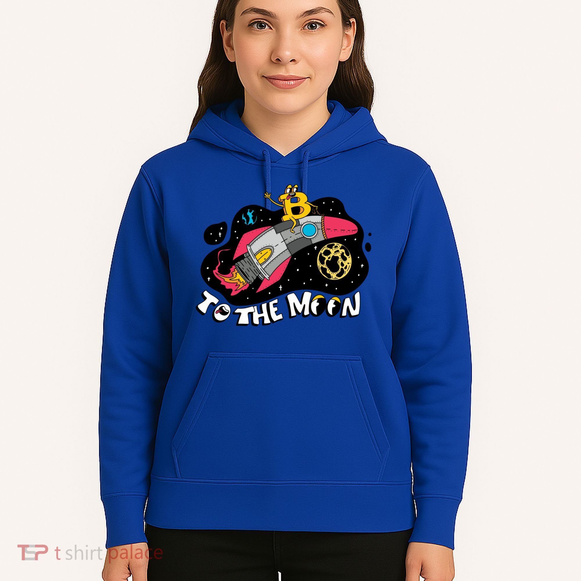 Bitcoin To The Moon Rocket Hoodie
