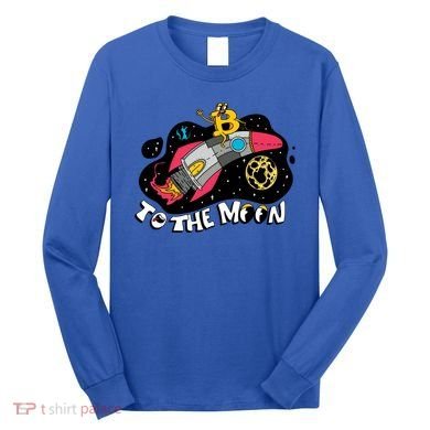 Bitcoin To The Moon Rocket Long Sleeve Shirt