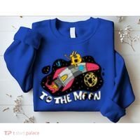 Bitcoin To The Moon Rocket Sweatshirt thumb 2