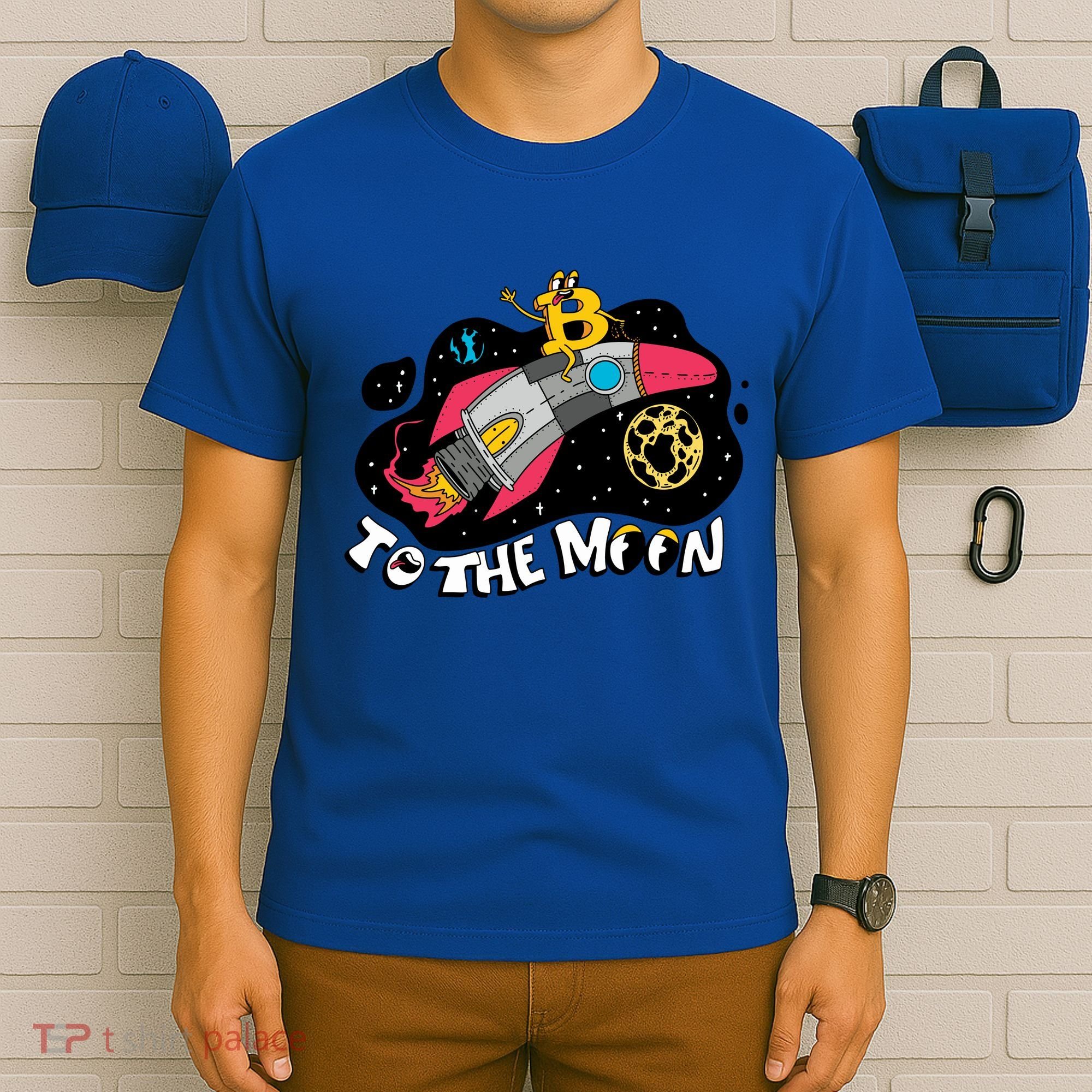 Bitcoin To The Moon Rocket T-Shirt
