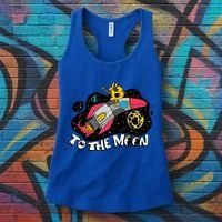 Bitcoin To The Moon Rocket Women's Tank Top thumb 3