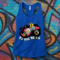 Bitcoin To The Moon Rocket Women's Tank Top thumb 3