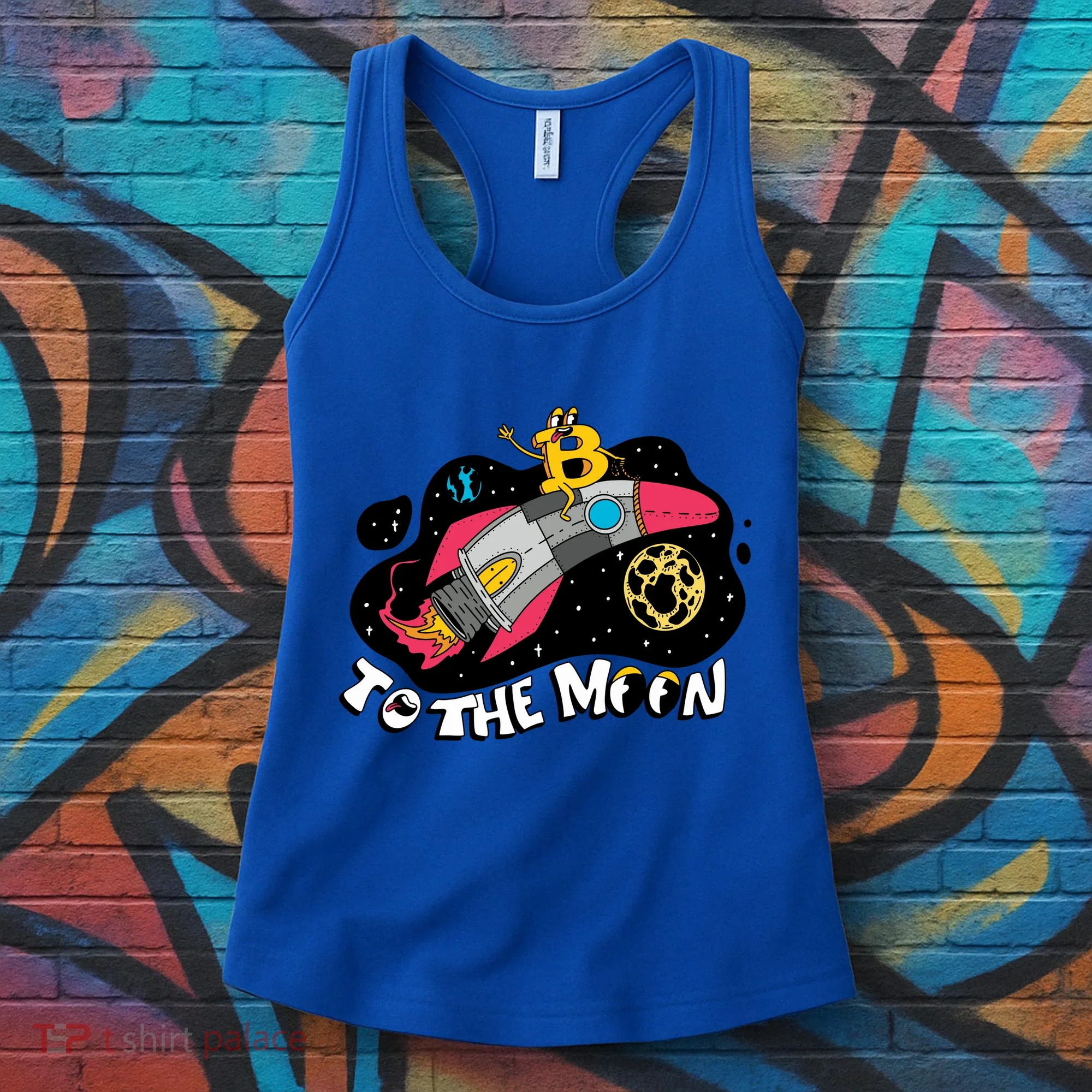 Bitcoin To The Moon Rocket Women's Tank Top