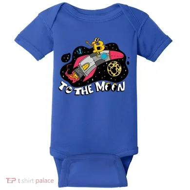 Bitcoin To The Moon Rocket Baby Bodysuit