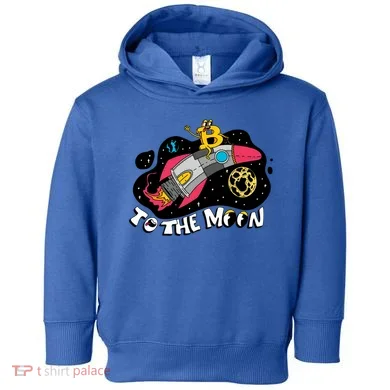 Bitcoin To The Moon Rocket Toddler Hoodie