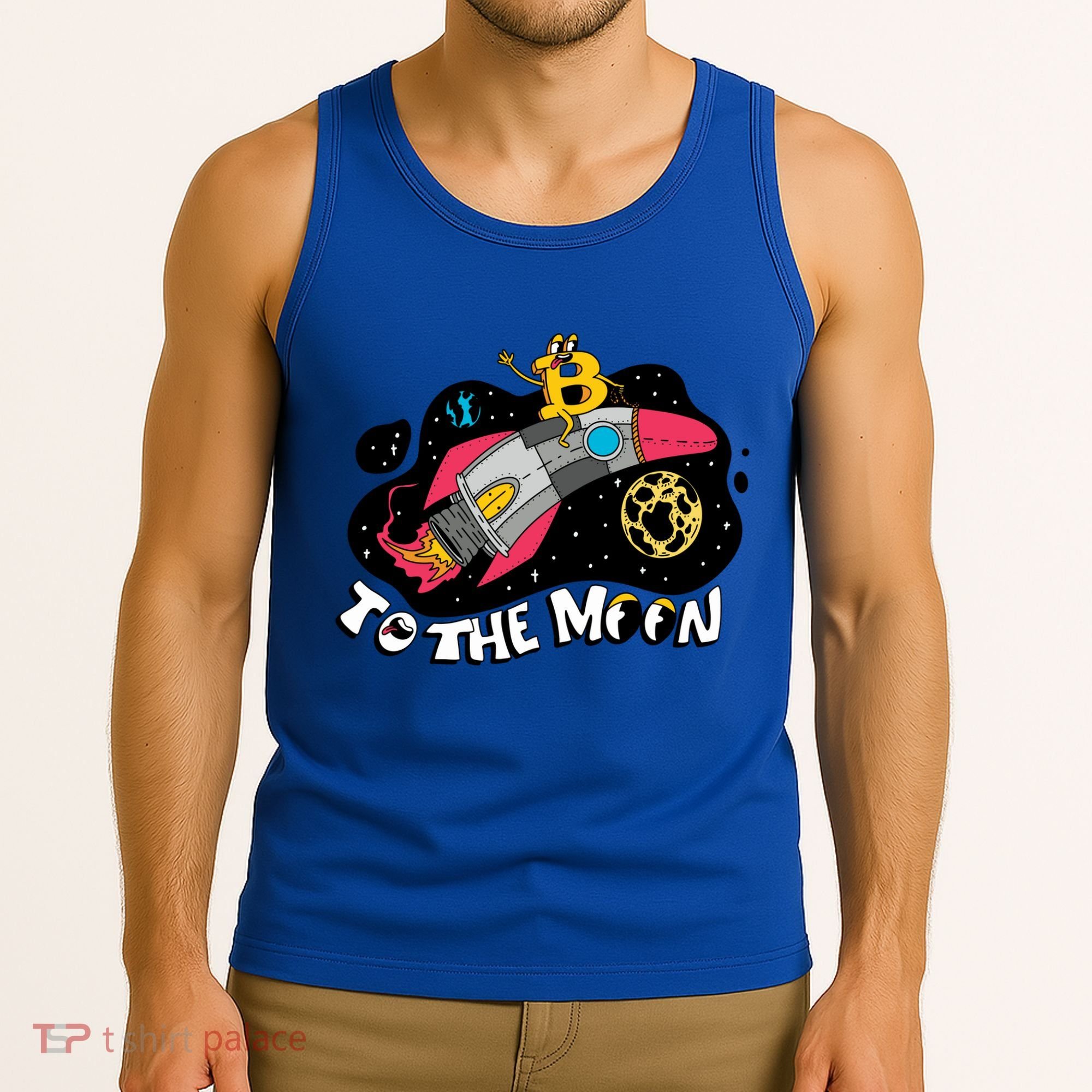 Bitcoin To The Moon Rocket Tank Top