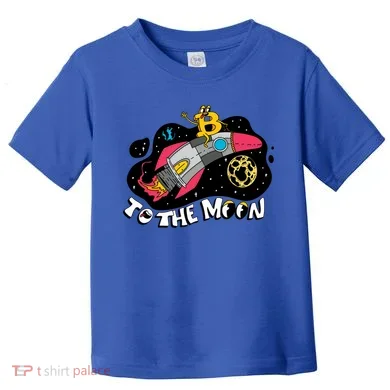 Bitcoin To The Moon Rocket Toddler T-Shirt
