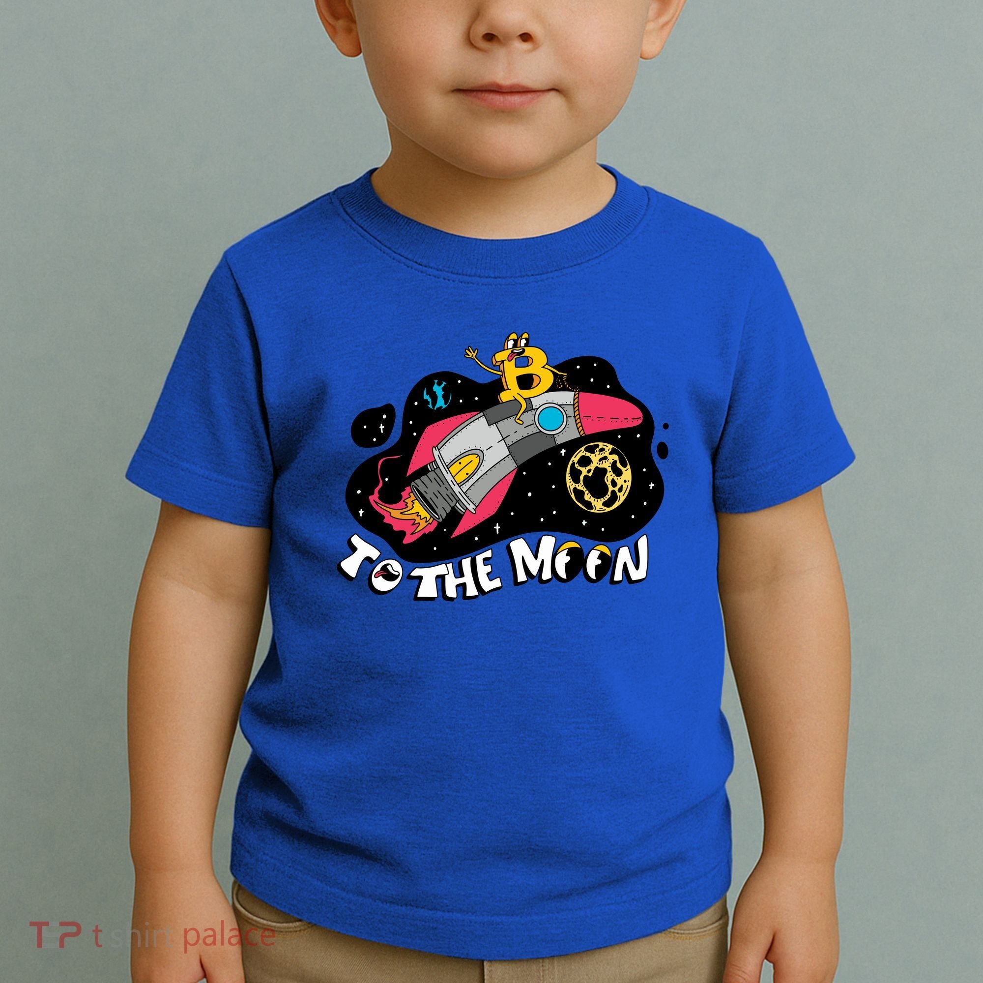 Bitcoin To The Moon Rocket Toddler T-Shirt