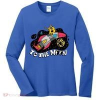 Bitcoin To The Moon Rocket Women's Long Sleeve Shirt thumb 0