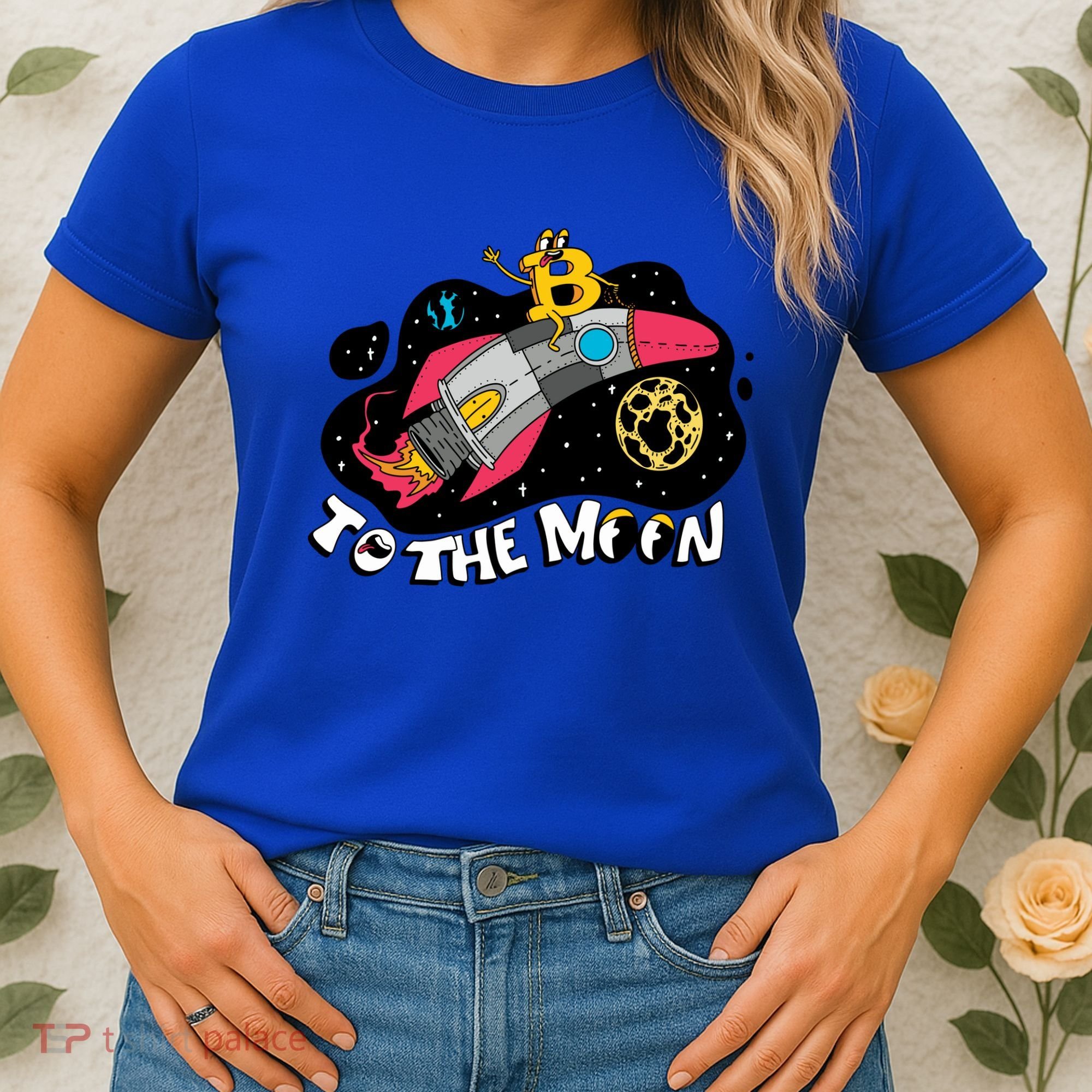 Bitcoin To The Moon Rocket Women's T-Shirt
