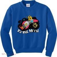 Bitcoin To The Moon Rocket Kids Sweatshirt thumb 0