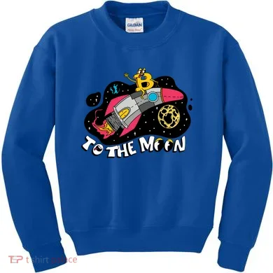 Bitcoin To The Moon Rocket Kids Sweatshirt
