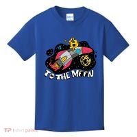 Bitcoin To The Moon Rocket Kids T-Shirt thumb 0
