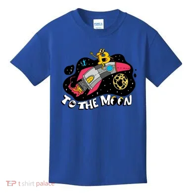 Bitcoin To The Moon Rocket Kids T-Shirt