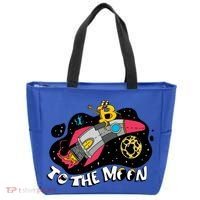 Bitcoin To The Moon Rocket Tote Bag thumb 0