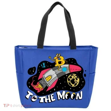 Bitcoin To The Moon Rocket Tote Bag
