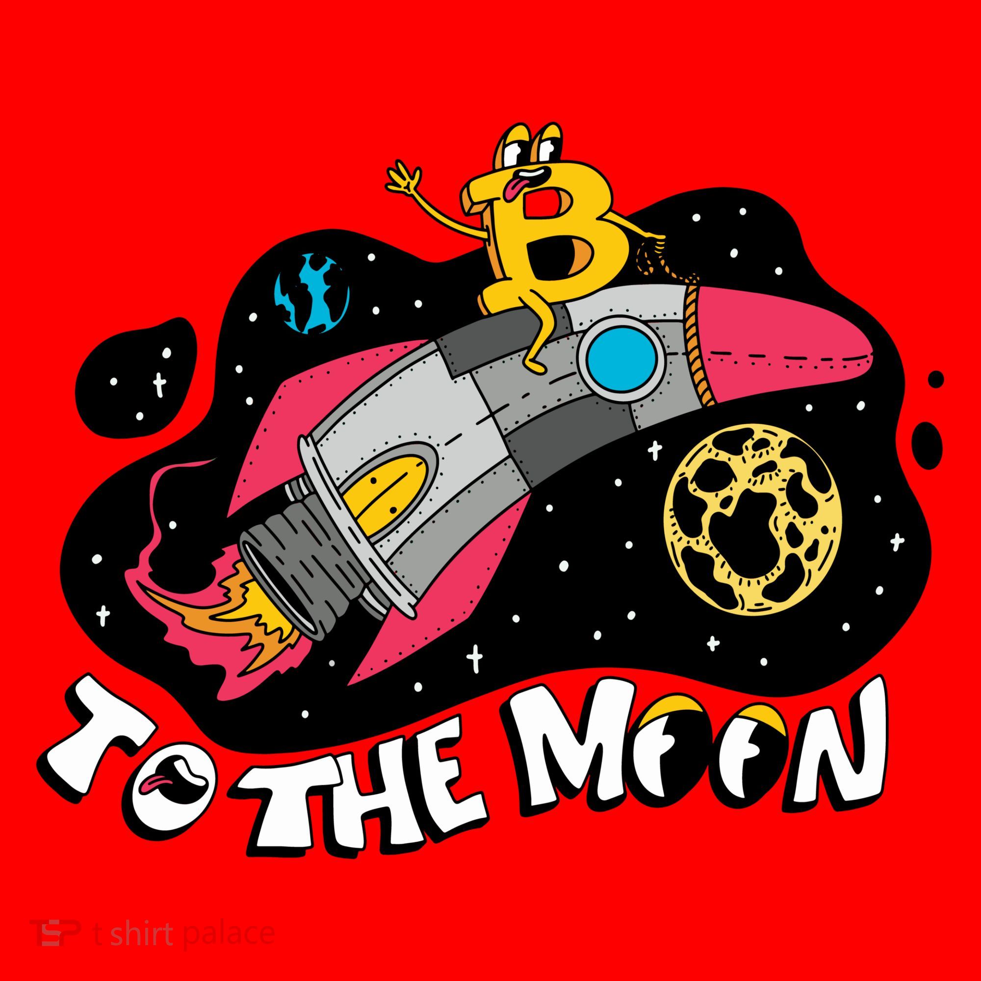 Bitcoin To The Moon Rocket Santa Hat