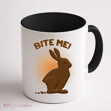 Bite Me! Chocolate Easter Bunny Coffee Mug back