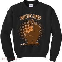 Bite Me! Chocolate Easter Bunny Kids Sweatshirt thumb 0
