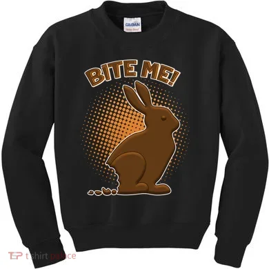 Bite Me! Chocolate Easter Bunny Kids Sweatshirt