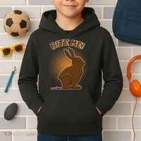 Bite Me! Chocolate Easter Bunny Kids Hoodie thumb 2
