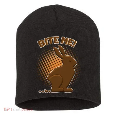 Bite Me! Chocolate Easter Bunny Short Acrylic Beanie