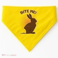 Bite Me! Chocolate Easter Bunny USA-Made Doggie Bandana thumb 0