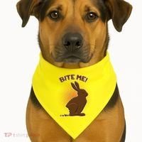 Bite Me! Chocolate Easter Bunny USA-Made Doggie Bandana thumb 1