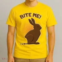 Bite Me! Chocolate Easter Bunny T-Shirt thumb 3