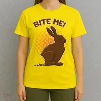 Bite Me! Chocolate Easter Bunny T-Shirt thumb 4