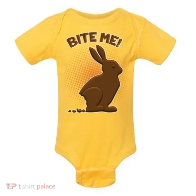 Bite Me! Chocolate Easter Bunny Baby Bodysuit